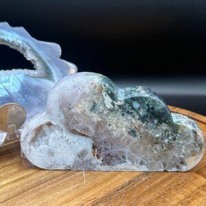 Moss Agate Cloud Carving Druzy Amethyst Crystal Large Imperfect 1